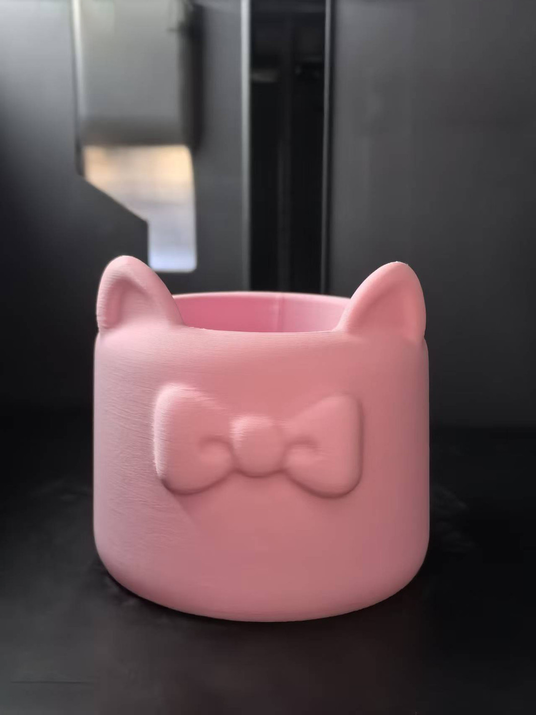 蝴蝶结猫耳朵笔筒