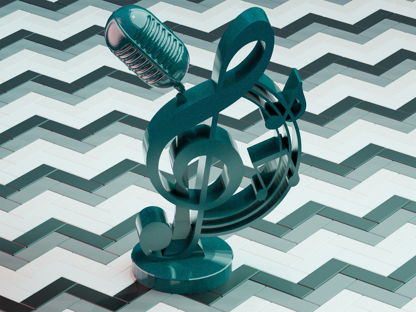 音乐奖杯带麦克风