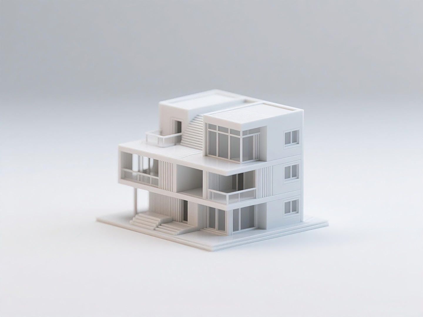 现代建筑—海边度假别墅  一体打印