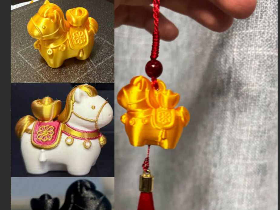 马上来财|小马驼金|金元宝|马年大吉|马年雕塑(多色挂绳孔版本已释放！)