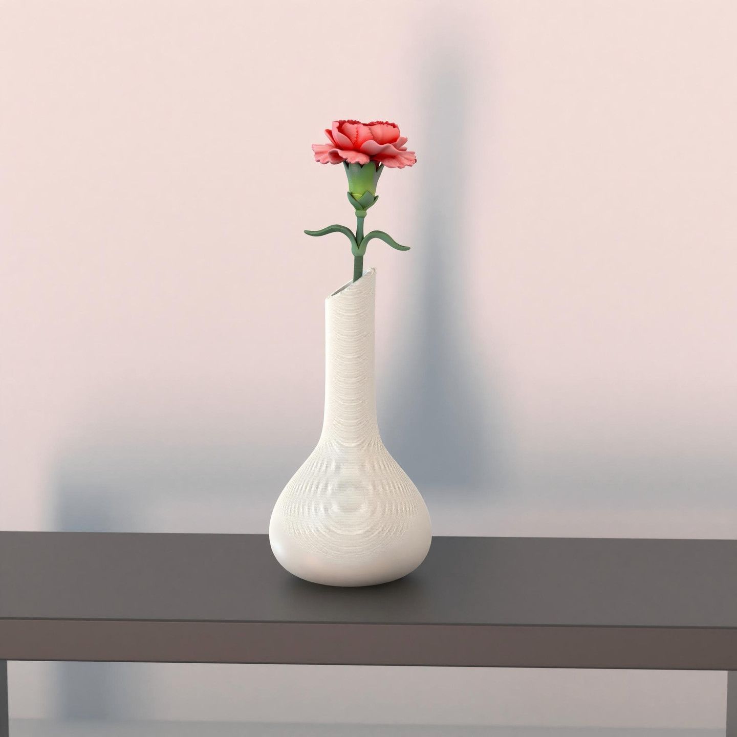 康乃馨花瓶全3d打印组合摆件