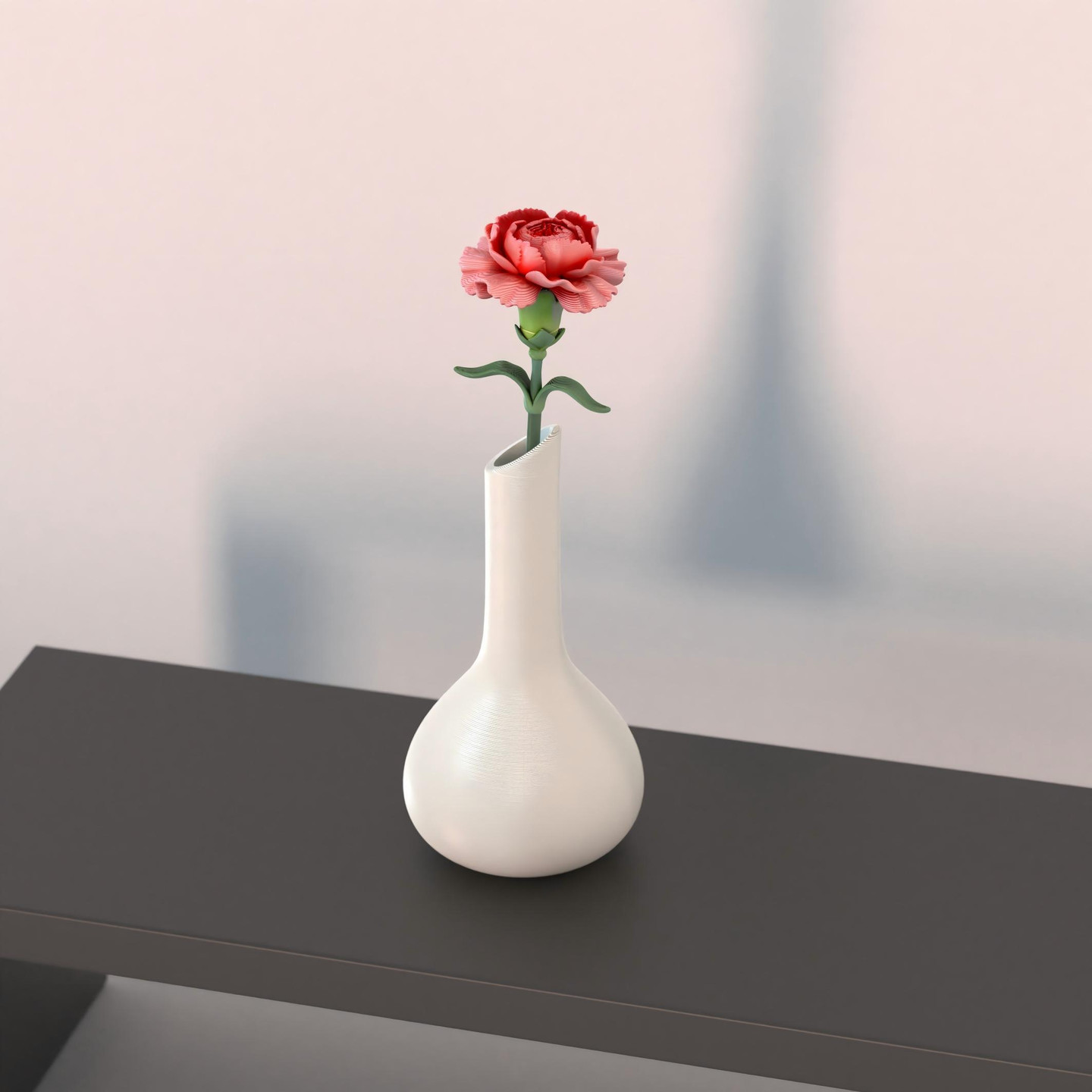 康乃馨花瓶全3d打印组合摆件