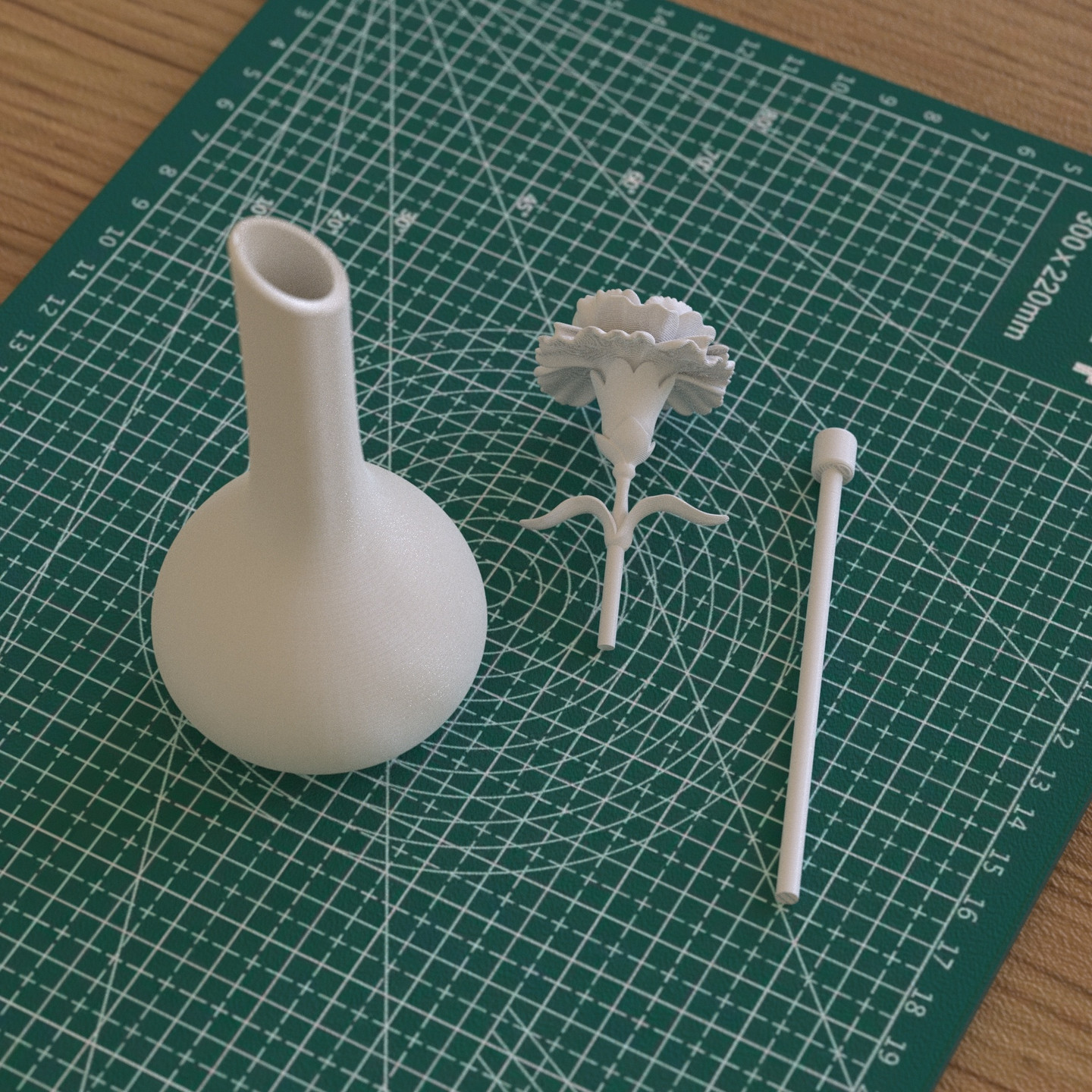 康乃馨花瓶全3d打印组合摆件