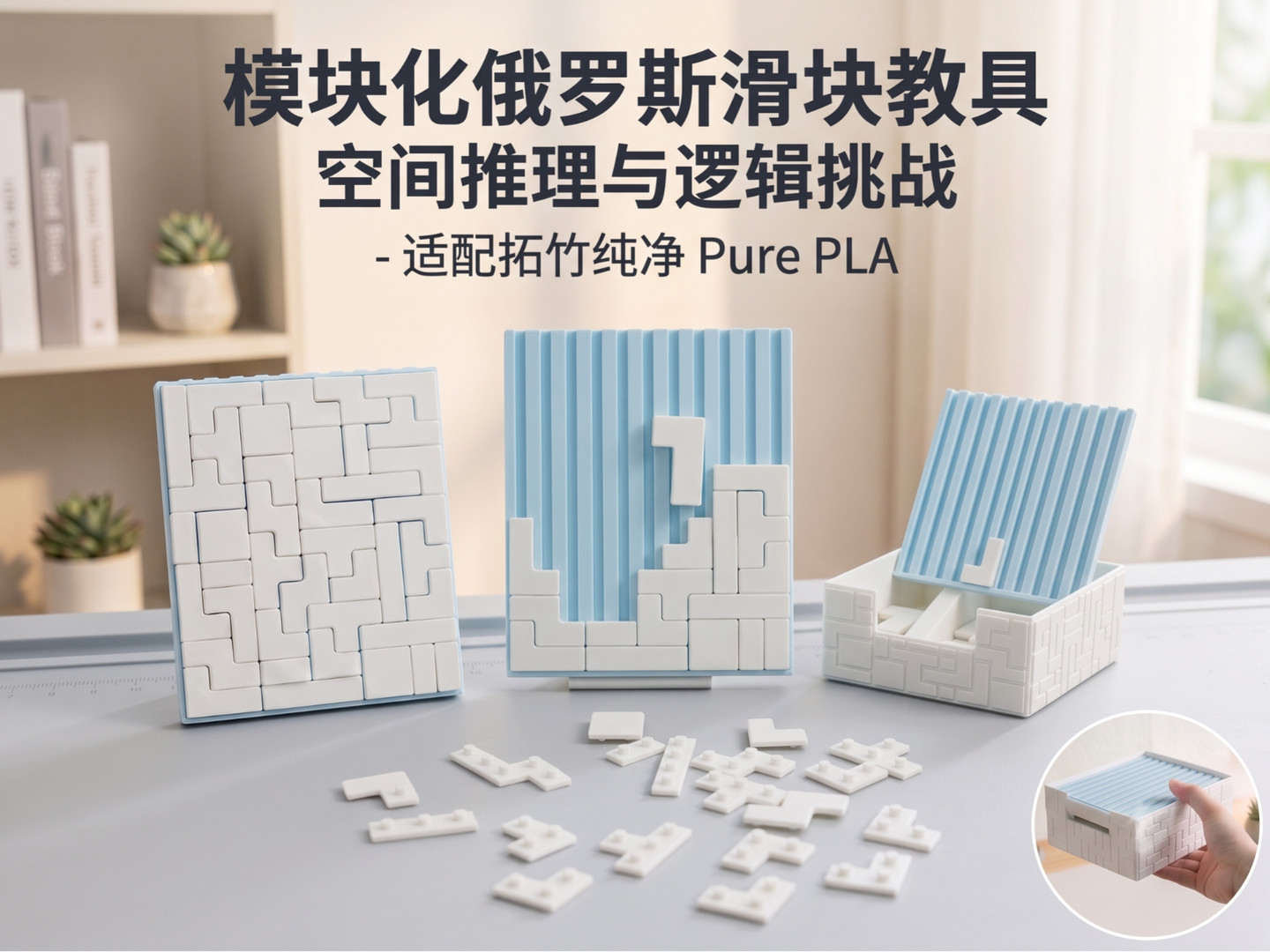 PlaPure云朵俄罗斯滑块_玩教一体摆件（开源）