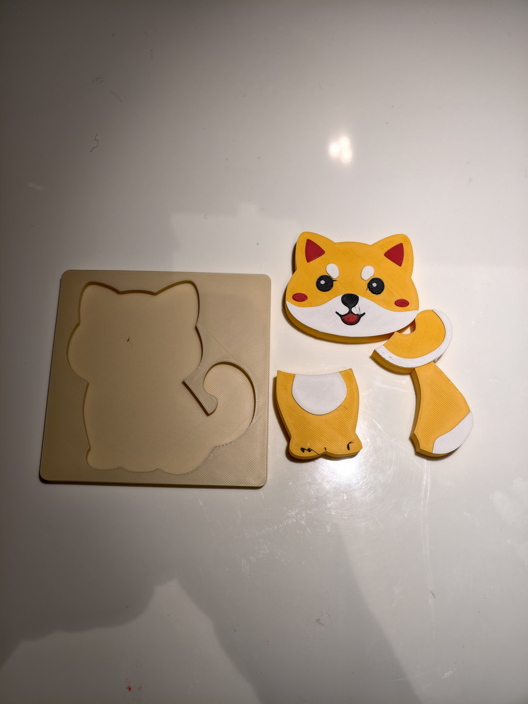 4合1儿童蒙氏早教动物拼图｜老虎、柴犬、大象、熊猫启蒙拼板