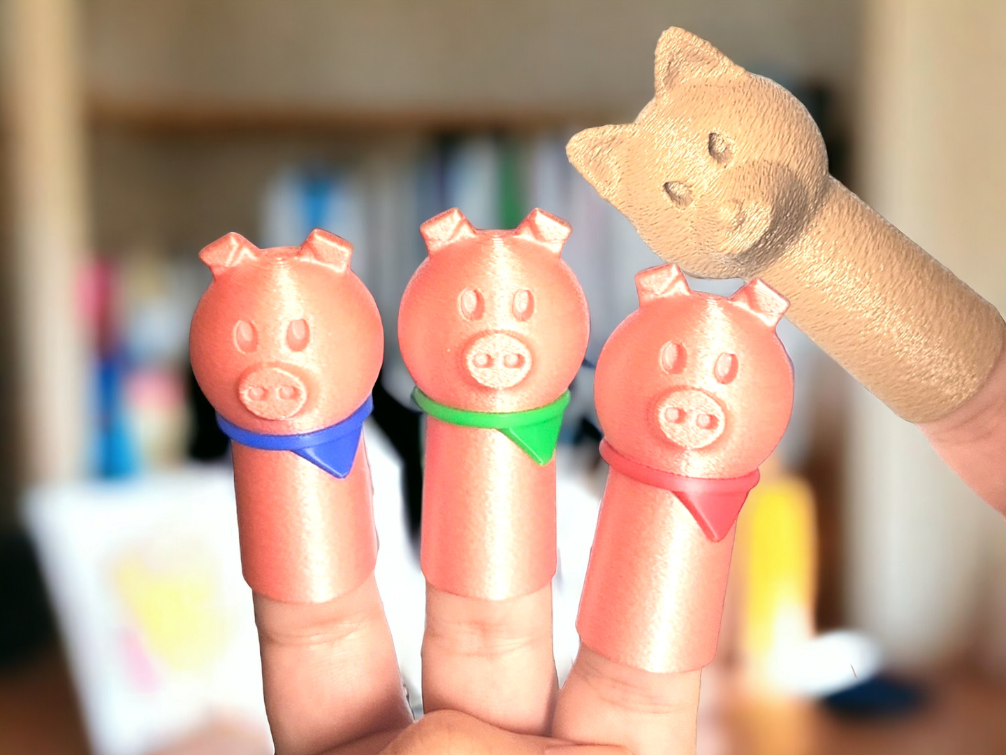 三只小猪手指偶戏