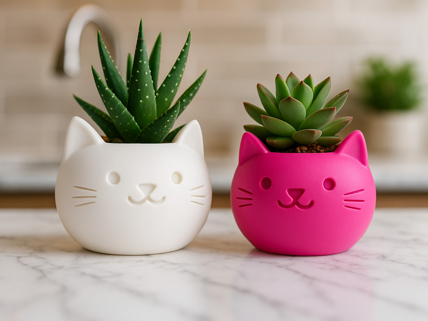 猫咪花瓶，适合种植多肉植物和盆栽的小巧花盆