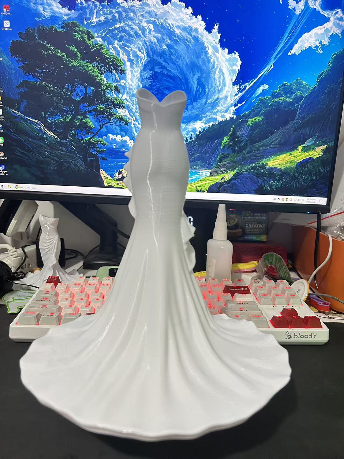 抹胸鱼尾婚纱花瓶 花边款  无需支撑