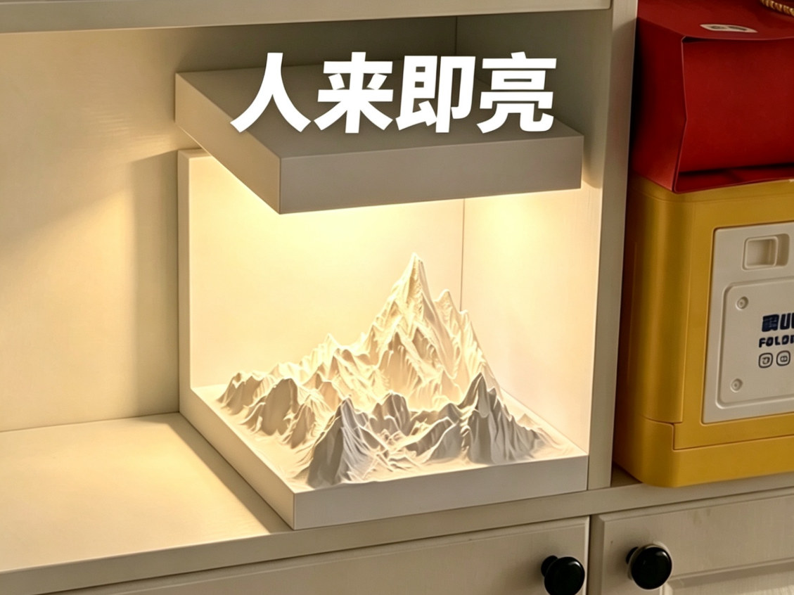 人来感应亮灯-雪山模型