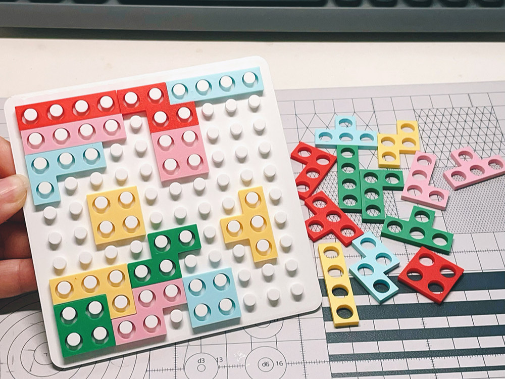 三下数学四连方教具积木