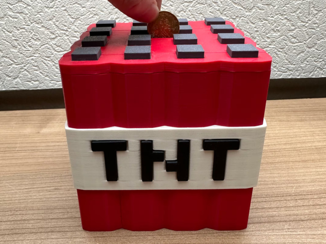 我的世界TNT存钱罐，12厘米高