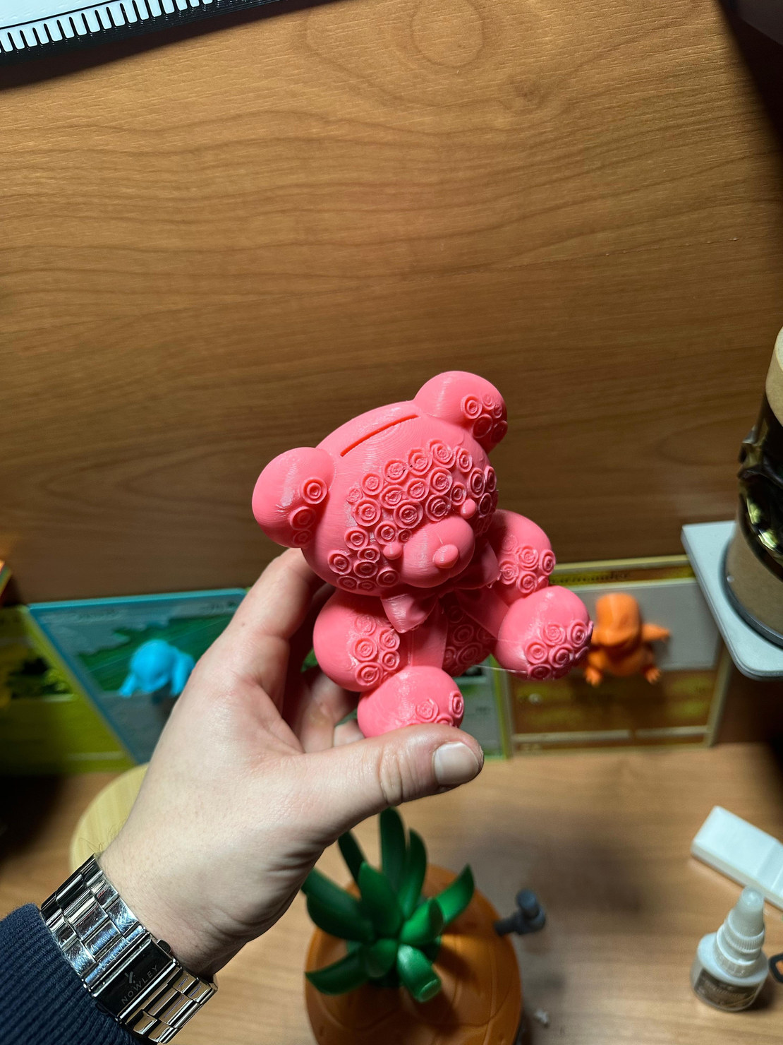 玫瑰泰迪熊存钱罐