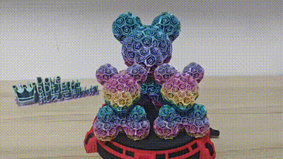 玫瑰熊存钱罐